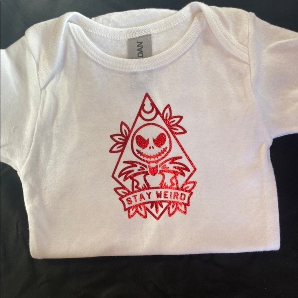 Stay weird jack skeleton baby onesies